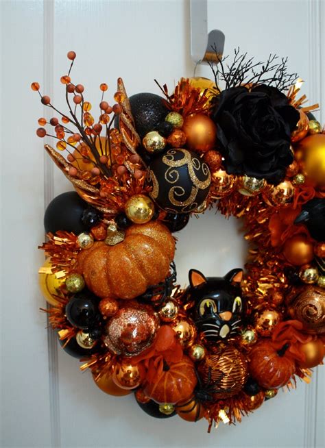 Halloween Ornament Wreath Vintage Inspired Creatures Of Etsy