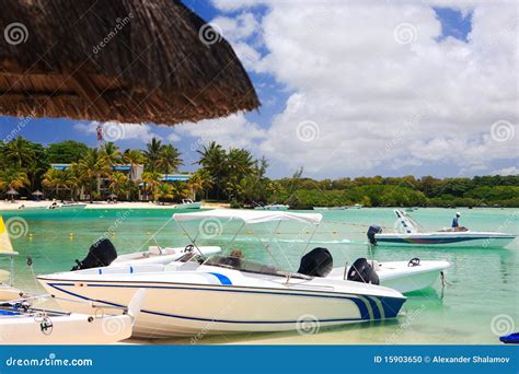 Boats At Tropical Beach Resort Stock Photo Image Of Beach Yacht