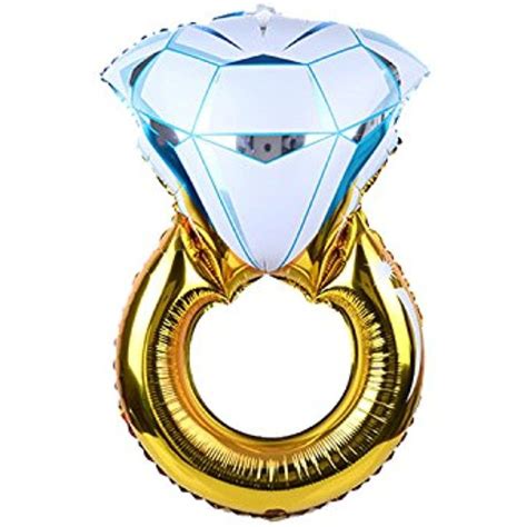 Party Balloons Engagement Ring Diamond Ring Foil Balloons Helium