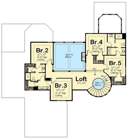 Plans a & b above show storage spaces underneath the stairs. Spiral Stair Elegance - 62493DJ | Architectural Designs - House Plans