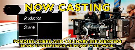 foodies chefs and culinary influencers casting brand spokesperson for major television network