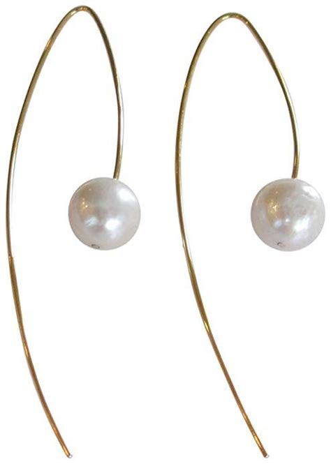 Chan Luu White Cultured Freshwater Pearl Gold Plated Threader Wire