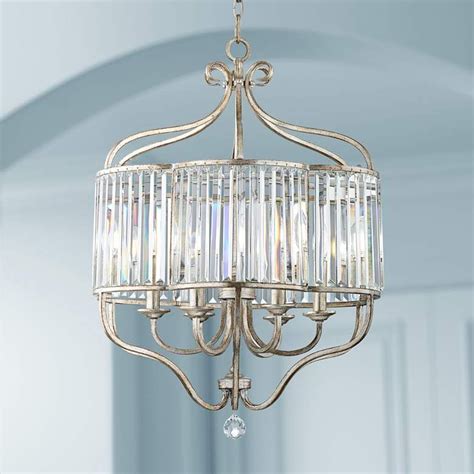 Stella Wide Soft Silver Light Crystal Chandelier V Lamps