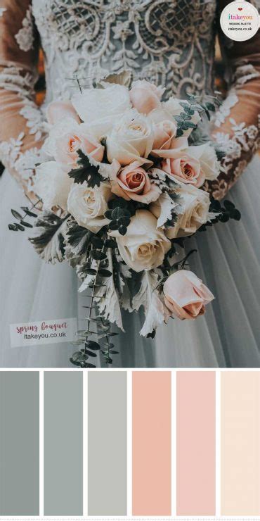 Spring Wedding Bouquet Colors Sage And Peach Wedding Colors