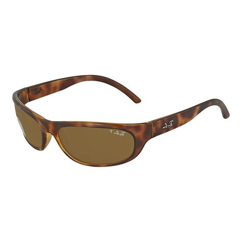 Unisex Tortoise Wrap Polarized Sunglasses Tortoise Brown Ray Ban