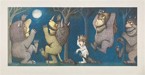 Where The Wild Things Are Howling At The Moon Print By Maurice Sendak Art At The Book Palace