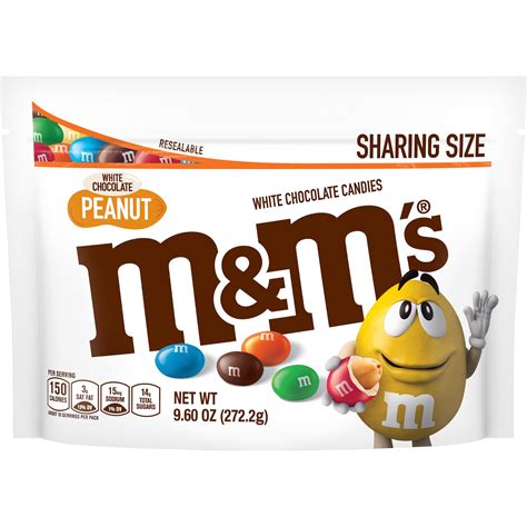 Mandms Peanut White Chocolate Candy Sharing Size 96 Oz Bag