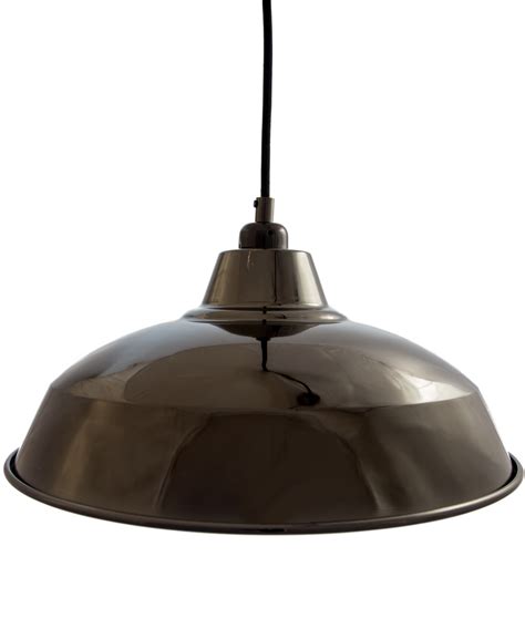 Gloss Black Industrial Pendant Lampshade Vintage Factory Lighting