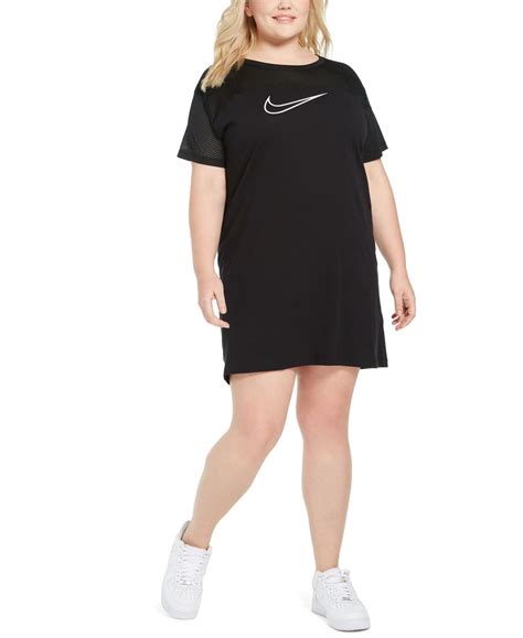 Nike Plus Size Mesh Contrast Sportswear Dress Black In 2021 Dresses For Work Plus Size Nike