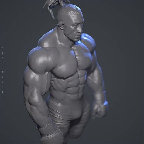 A 3d Model Of A Muscular Man