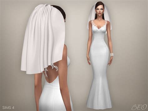Sims 4 Ccs The Best Wedding Veil 04 By Beo