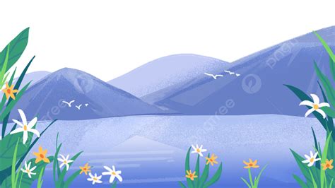 Mountain River Flowers Png Vector Psd And Clipart With Transparent
