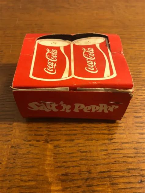 Vintage Coca Cola Pop Soda Can Salt And Pepper Shakers In Original Box