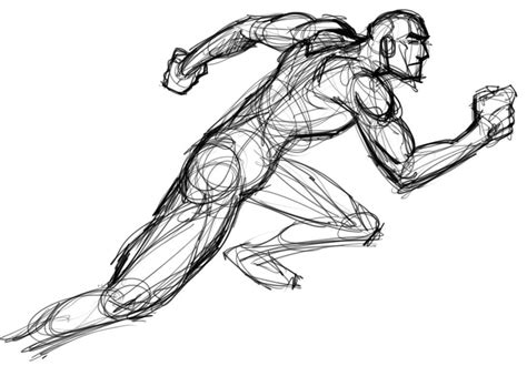 Drawing People Body Sketches Running Pose