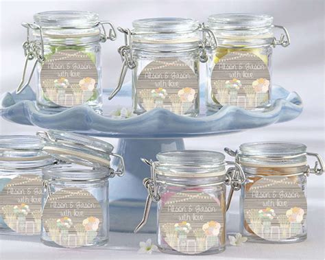 Rustic Mason Jars Wedding Favour Jars Set Of 12 Customised Bomboniere