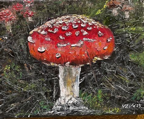 Red Cap Mushroom Wild Mushroom Beauty Of The Woods Wall Art Original