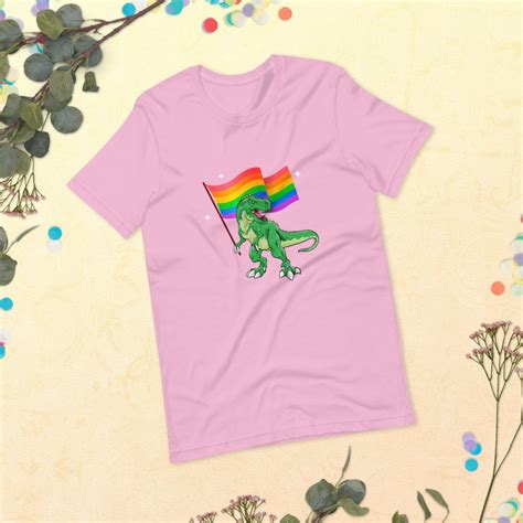 Dinosaur Rawr Pride Parade Gay Lesbian Rainbow Flag Lgbt Gay Etsy