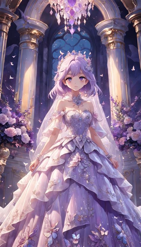 O Novo Vestido De Noiva De Cristal Roxo Preenchido Com Tule Multi Camadas Parede De Fundo De