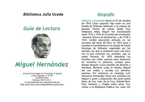 Calaméo Guía De Lectura Miguel Hernández