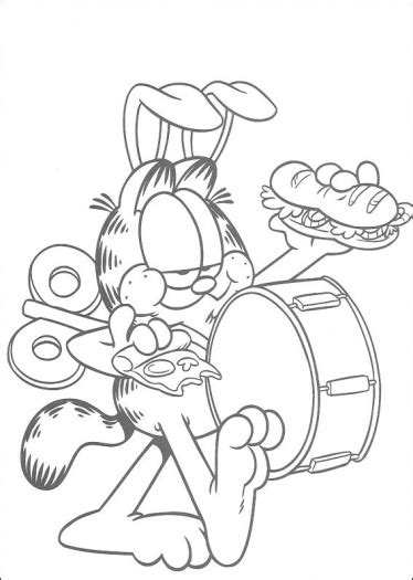 Desenho De Garfield Tocando Tambor Para Colorir Tudodesenhos Sexiz Pix