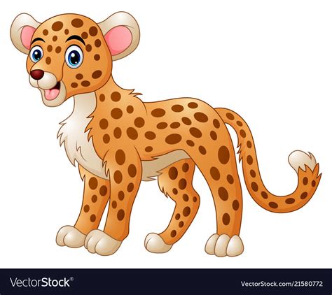Cute Cheetah Cartoon Royalty Free Vector Image