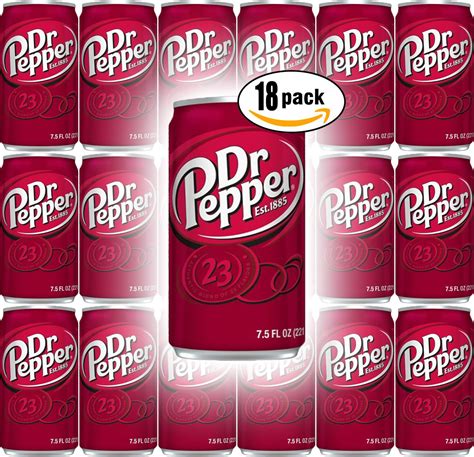 Dr Pepper Soda Mini Cans 75oz Cans 18 Pack Buy Online In United