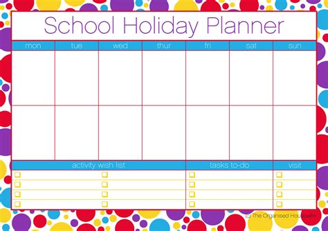 Free excel staff holiday planner template. {PRINTABLE} FREE School Holiday Planner - The Organised ...