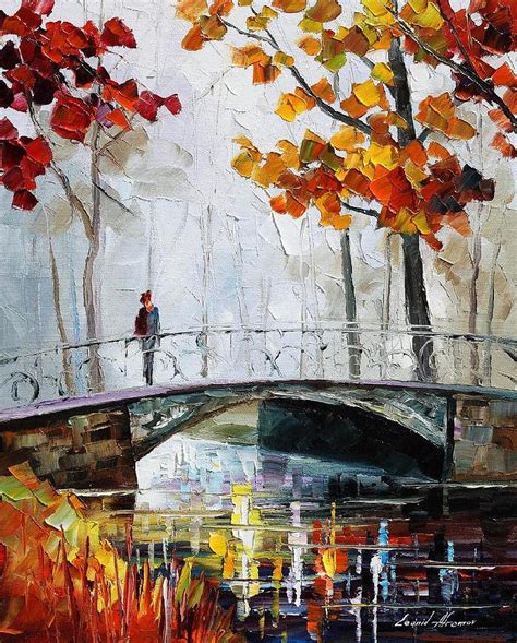 Anticipation Palette Knife Landscape Oil Painting On Canvas By Leonid