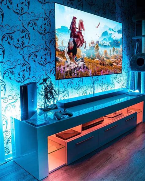 Check spelling or type a new query. futuristic-video-game-room-with-wallpaper-ideas - HomeMydesign