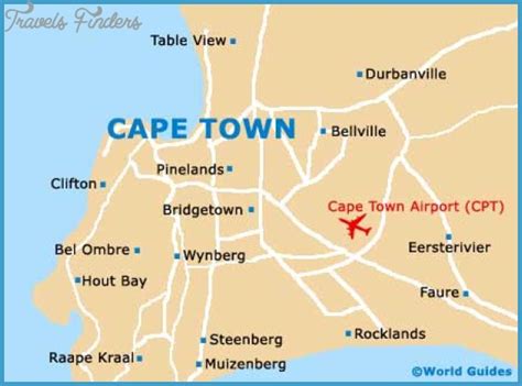 Cape Town Map Travelsfinderscom