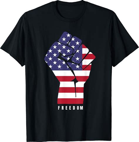 American Flag Freedom Fist Patriotic T Shirt Clothing