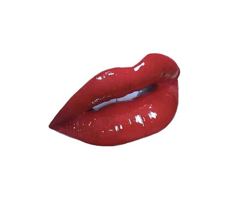 A Red Lip Is Shown On A White Background