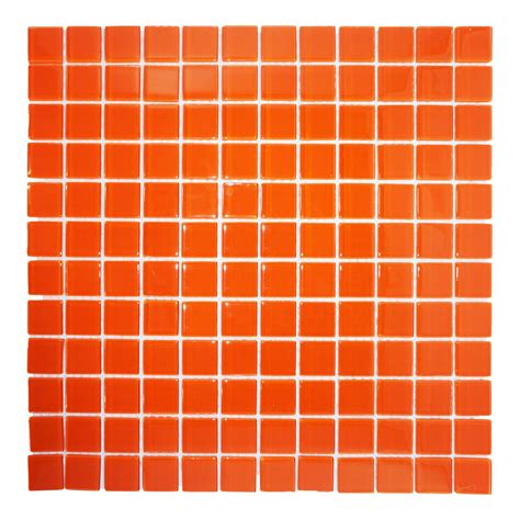 Orange Glass Mosaic Tile L 300mm W 300mm Departments Diy At Bandq