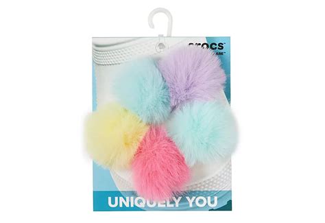Assorted Unisex Bright Colored Puff Ball 5 Pack Jibbitz Crocs Rack