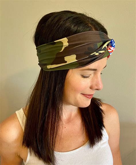 Camouflage Flag Twist Headband Warrior Run Headbandsveterans Etsy