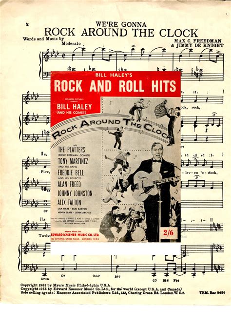 Rock Around The Clock By Bill Haley Pdf Piano Notes Sheet Etsy