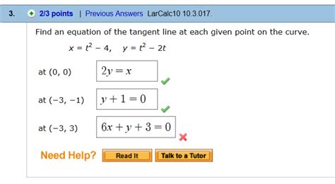 Solved Find An Equation Of The Tangent Line To The Given 244