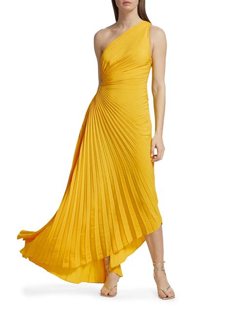 Shop Alc Delfina Pleated One Shoulder Gown Saks Fifth Avenue