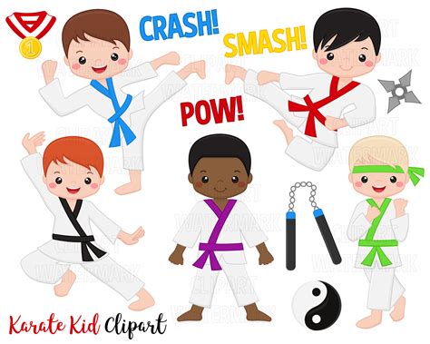 Karate Kid Clipart Karate Clip Art Karate Boys Martial Etsy Canada