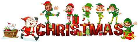 Christmas Poster With Santa And Elves 433387 Download Free Vectors