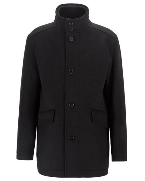 Boss Wool Coxtan Bib Front Coat In Charcoal Black For Men Save 40
