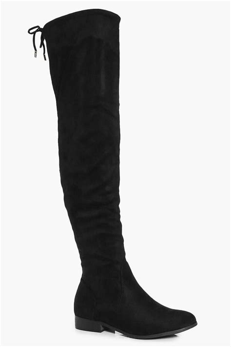 Boohoo Frances Flat Over The Knee Boot Knee Boots Boots Over The