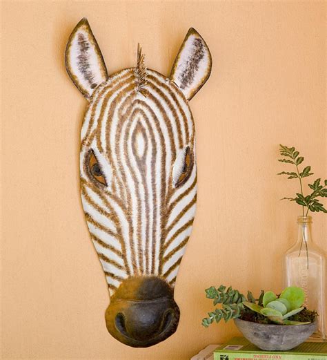 Recycled Metal Zebra Head Wall Art Wind And Weather