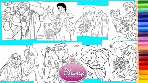 All Disney Princess Wedding Compilation Coloring Pages For Kids Youtube