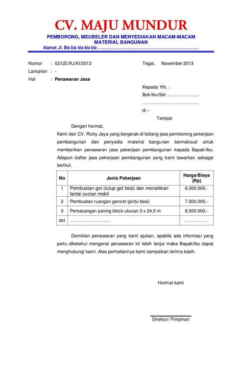 Contoh proposal kerja sama merupakan informasi berguna bagi pemilik usaha atau bisnis untuk mendapatkan modal tambahan dalam rangka pengajuan proposal kerja sama menawarkan banyak manfaat bagi pelaku bisnis, seperti penawaran barang atau jasa dengan maksud investasi. 33+ Contoh Surat Penawaran Barang, Produk, Jasa dan ...