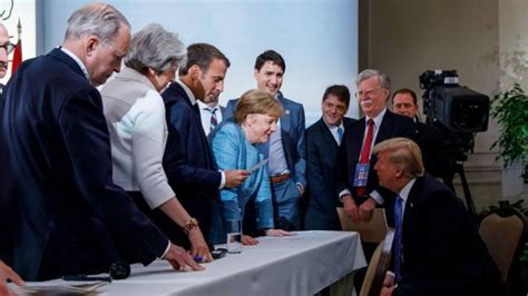 trump at g7 who s who in merkel s photo bbc news