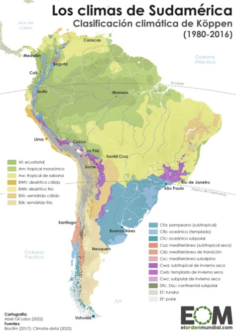 El Mapa De Los Climas De América Del Sur Mapas De El Orden Mundial Eom