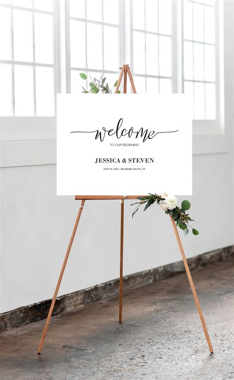 Calligraphy Welcome Sign, Wedding Welcome Sign, Custom Welcome Sign, Welcome Sign Poster, Modern ...