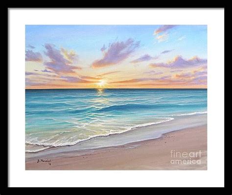 Seascape Framed Print Featuring The Painting Sunrise Splendor By Joe