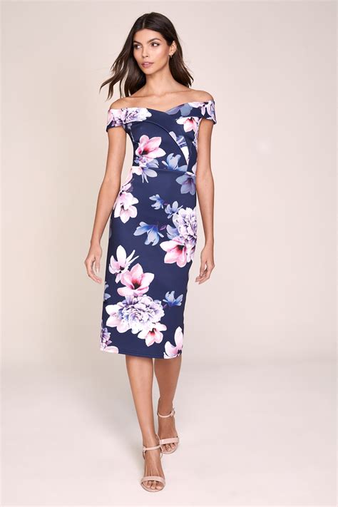 Buy Lipsy Floral Bardot Bodycon Dress From The Next Uk Online Shop